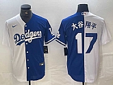 Men's Los Angeles Dodgers #17 Shohei Ohtani White Blue Two Tone Stitched Baseball Jersey Dzhi,baseball caps,new era cap wholesale,wholesale hats